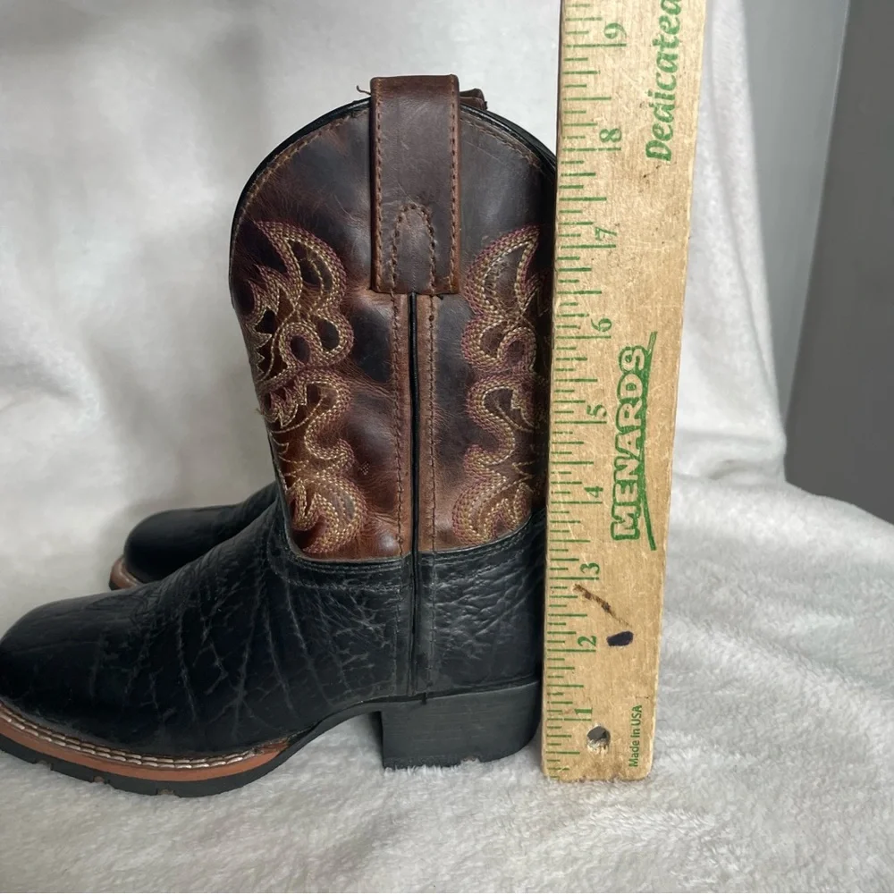 NWOT Dan Post Boy’s Little River Western Boots Size 11 D‎ Black/Rust Brown Boots
